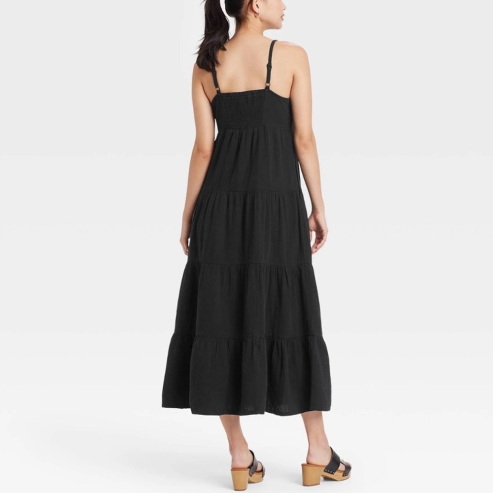 (XS)- Universal Thread Sleeveless Button-front Tiered Dress - Picture 2 of 8